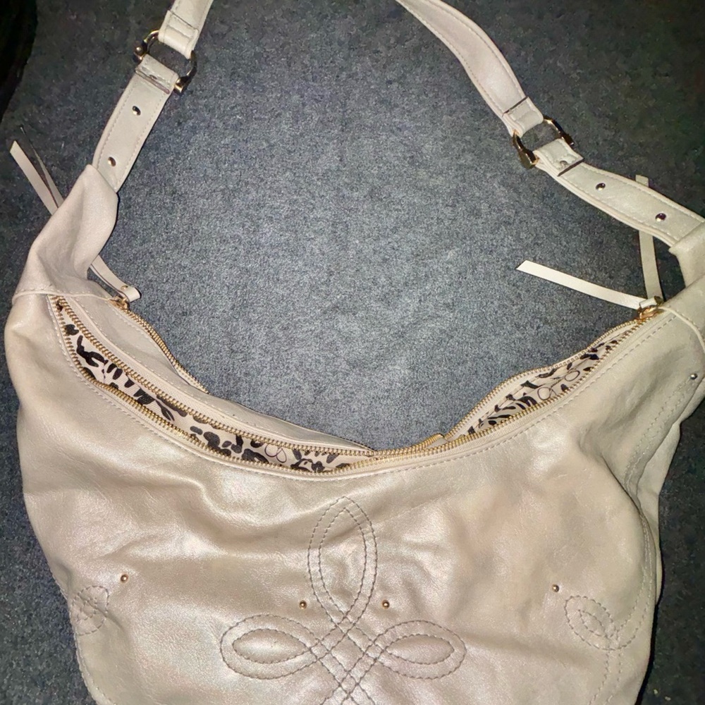 Jessica Simpson Cream Hobo Bag with Ruched Design